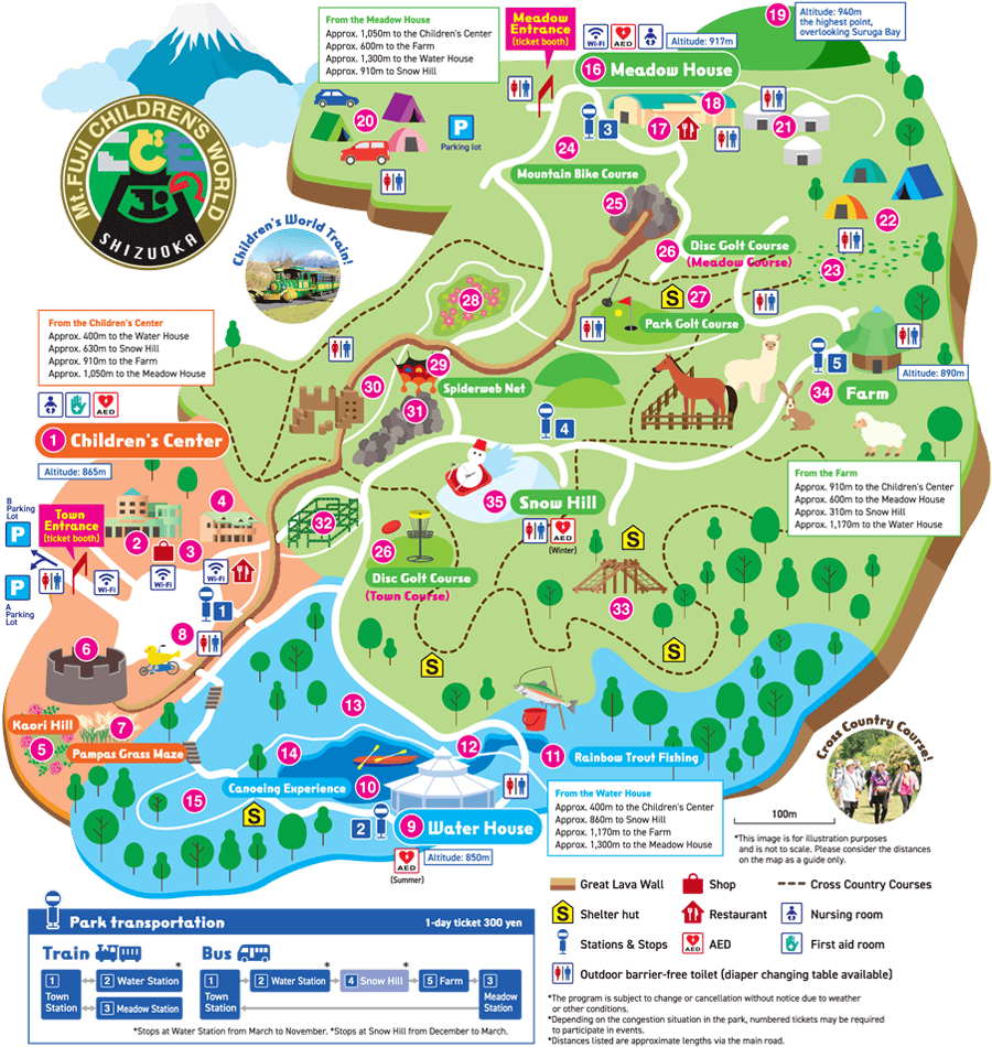 Mt.Fuji Children's World - Park Map（English）